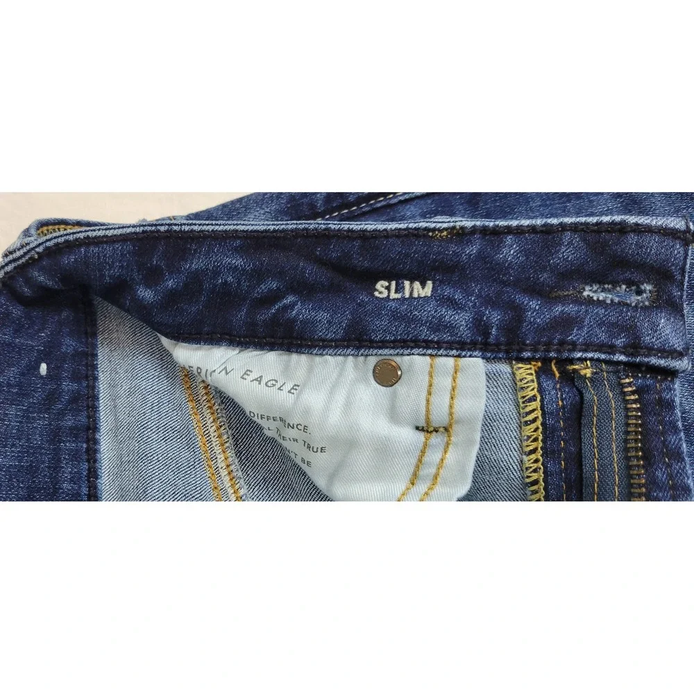 American Eagle Airflex+ Slim Jeans Mens 30x34 Dark Wash Stretch Denim 5345